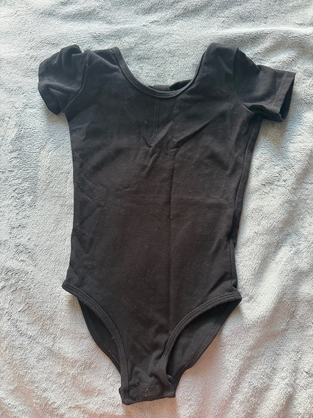 Girls Black Short Sleeve One-Piece Bodysuit